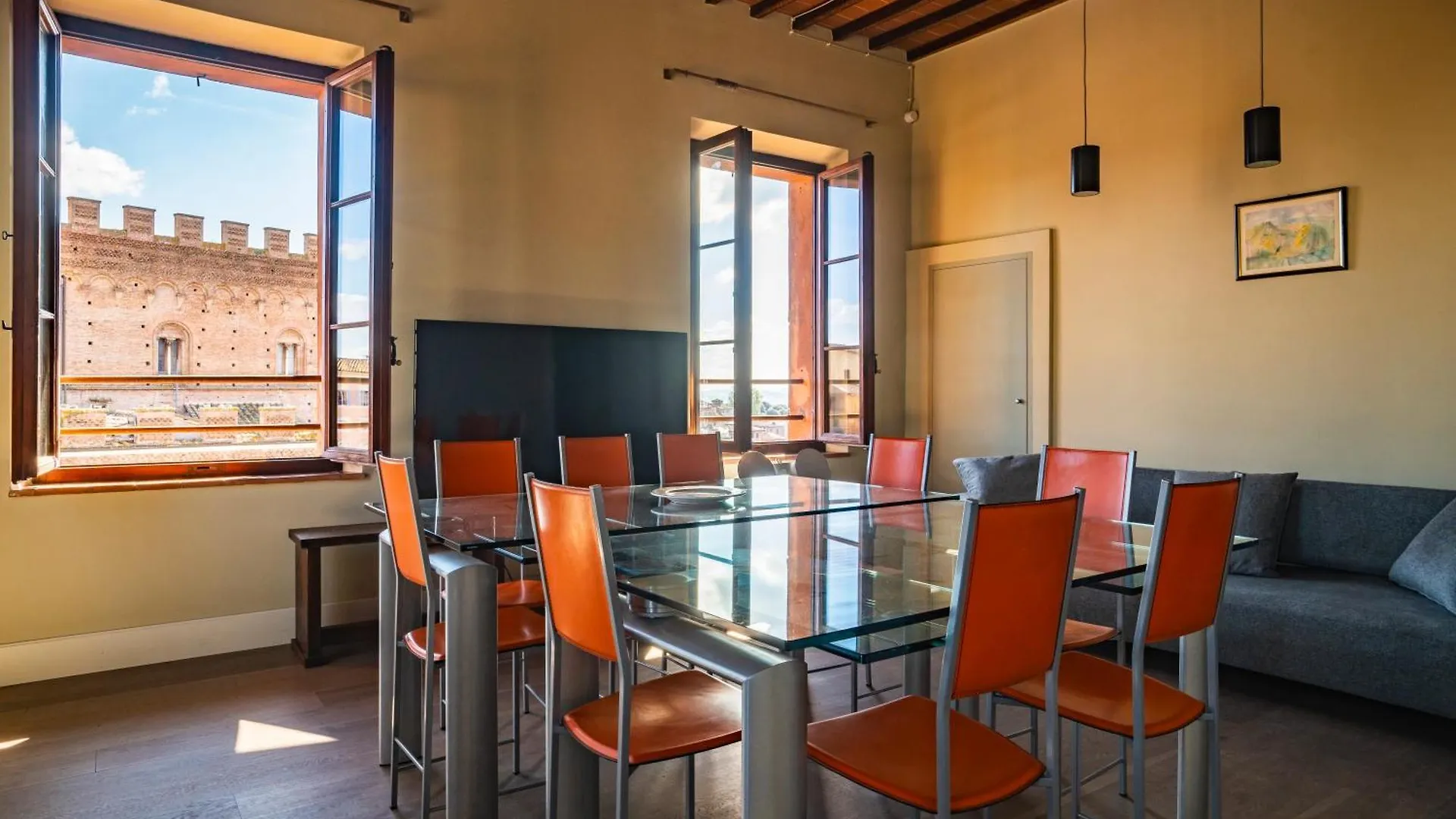 シエーナTorre Dei Lambertini Windows On Piazza Del Campo - Residenza D'Epocaアパートメント